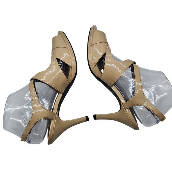 Life Stride "Viking" Strappy Beige Peep-toe Slingback High-heeled Sandals SZ 9M - Picture 7 of 12